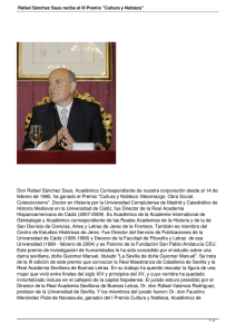 Rafael Sánchez Saus recibe el III Premio "Cultura y Nobleza"