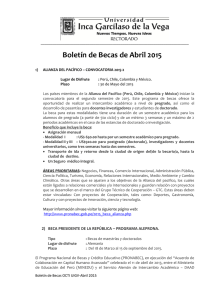 Boletín de Becas de Abril 2015