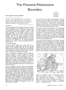Pleistocene Boundary. Episodes, 8/2, p. 116