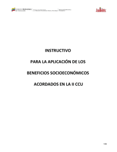 Instructivo para la aplicación de los Beneficios Socioeconómicos