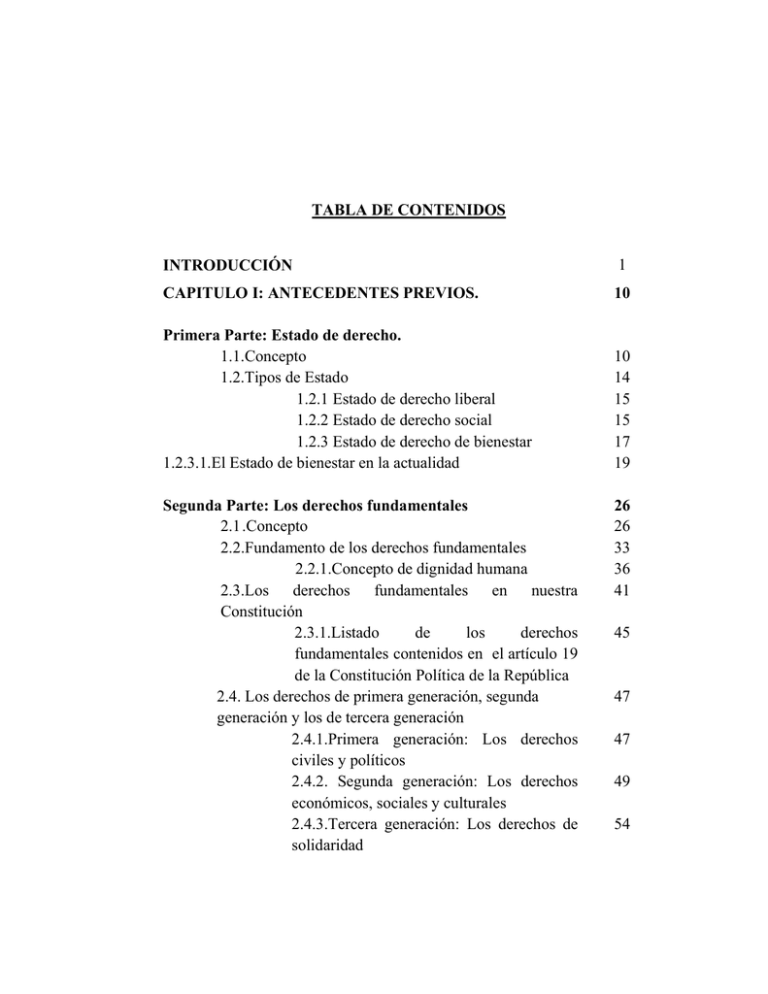 TABLA DE CONTENIDOS INTRODUCCI N 1 CAPITULO I