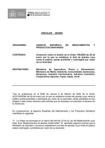 Circular 6/2004 - Agencia Española de Medicamentos y Productos
