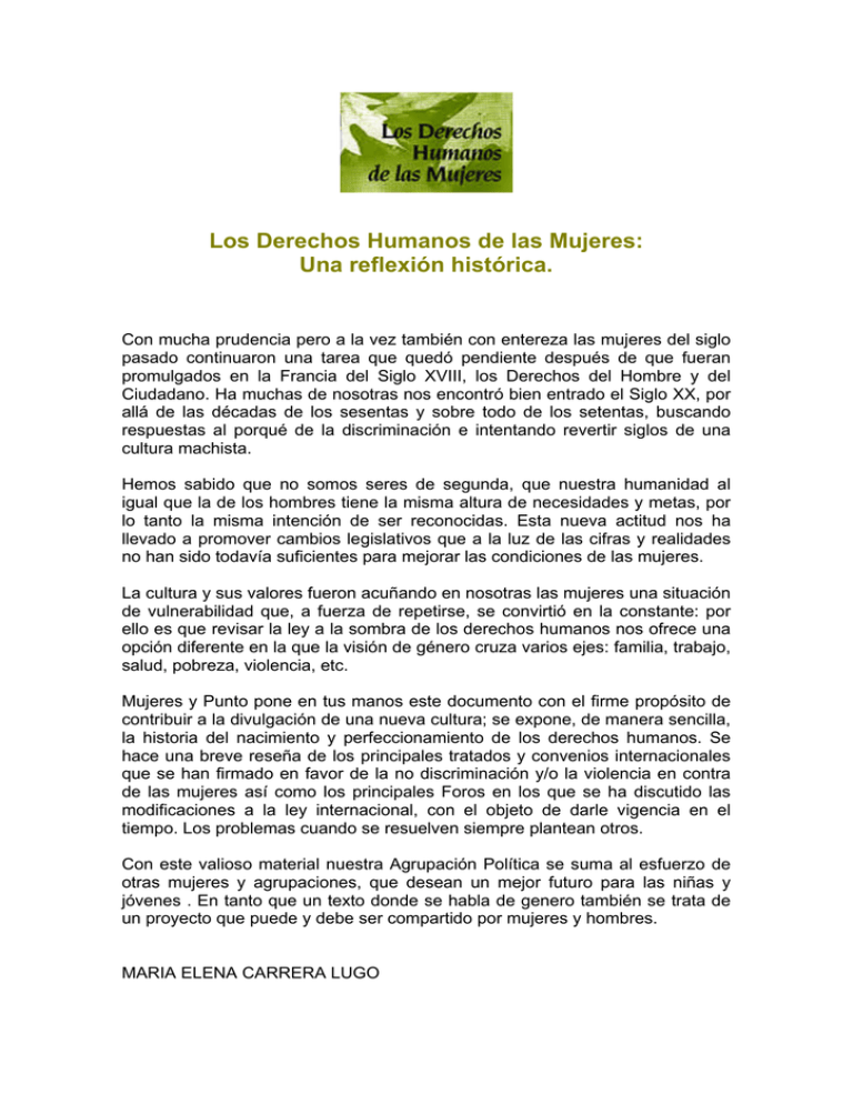 Los Derechos Humanos de las Mujeres: Una