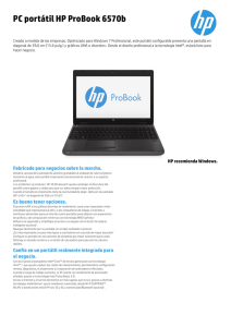 Características Técnicas HP ProBook 6570b