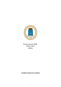 Preinscripción UPM 2014/ 2015 (Julio)