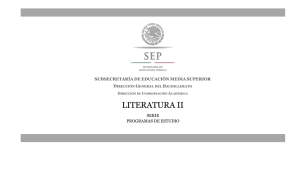 Programa de Literatura II - Dirección General del Bachillerato