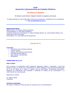 Circular Nº 23 - Asociación Latinoamericana de Cuidados Paliativos