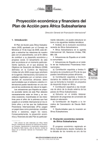 Proyección económica y financiera del Plan de Acción para África