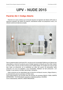 UPV - NUDE 2015 Paral·lel, Ed.1: Código Abierto