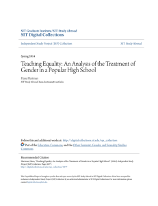Teaching Equality: An Analysis of the Treatment of Gender in a