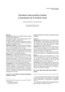 Artrodesis intersomática lumbar e incremento de la lordosis local