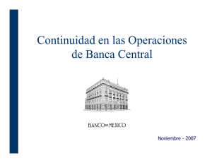 Continuidad en las Operaciones d B C l de Banca Central