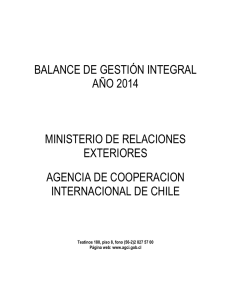 Balance de Gestión Integral 2014