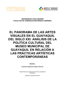 EL PANORAMA DE LAS ARTES VISUALES EN EL GUAYAQUIL