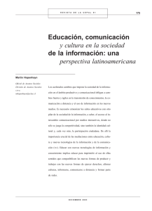 Educación, comunicación y cultura en la sociedad de la información