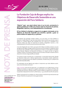 La Fundación Caja de Burgos explica los Objetivos de Desarrollo