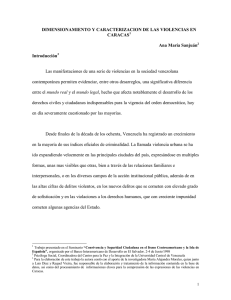 Dimensionamieto y Caracterización de las violencias en Caracas