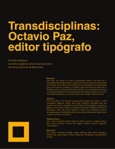 Transdisciplinas: Octavio Paz, editor tipógrafo