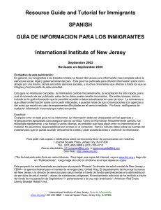 Resource Guide and Tutorial for Immigrants SPANISH GUÈA DE