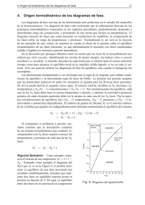 4. Origen termodinámico de los diagramas de fase.