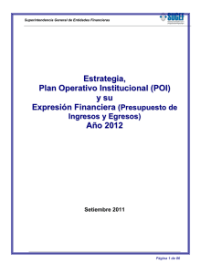 Plan Operativo Institucional y Presupuesto 2012