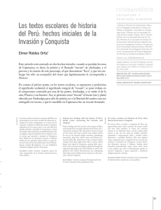 Los textos escolares de historia del Perú: hechos iniciales