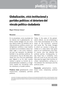 Globalización, crisis institucional y partidos políticos
