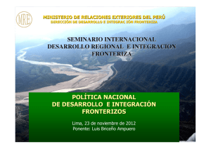 La política nacional de desarrollo e integración fronterizas
