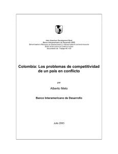 colombia: los problemas de competitividad de un pais en conflicto