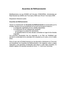 Acuerdos de Refinanciación - Ilustre Colegio Oficial de Titulados