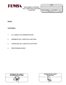 REGLAMENTO INTERNO DEL COMITÉ DE AUDITORÍA (CHARTER