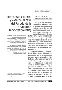 Democracia interna y externa: el caso del Partido de la Revolución