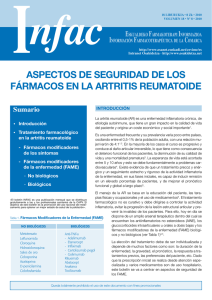 aspectos de seguridad de los fármacos en la artritis