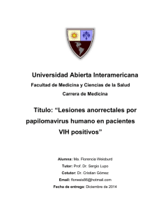 Lesiones anorrectales por papilomavirus humano en