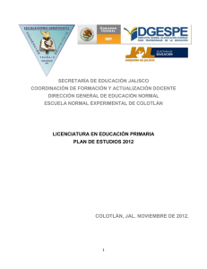 Plan de Estudios Primaria 2012 - Escuela Normal Experimental de