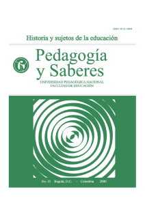 pedagogia y saberes numero 15 - Universidad Pedagógica Nacional
