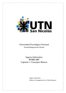 Universidad Tecnológica Nacional Ingreso Informática WORD 2007