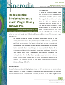 Redes político- intelectuales entre mario Vargas Llosa y Octavio Paz.