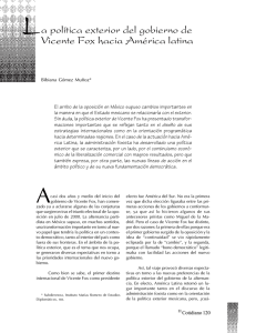 a política exterior del gobierno de Vicente Fox hacia América latina