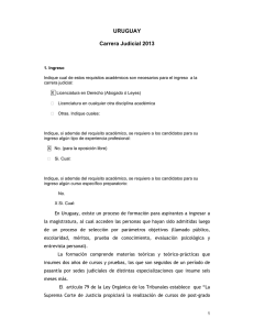 URUGUAY Carrera Judicial 2013