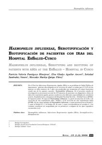 HAEMOPHILUS INFLUENZAE , SEROTIPIFICACIÓN Y