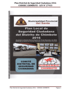 Plan Distrital de Seguridad Ciudadana 2016 CODISEC CHIMBOTE