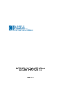 INFORME DE ACTIVIDADES DE LAS UNIDADES OPERATIVAS 2012