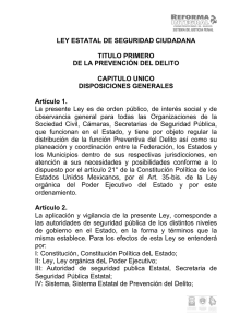 LEY ESTATAL DE SEGURIDAD CIUDADANA TITULO PRIMERO