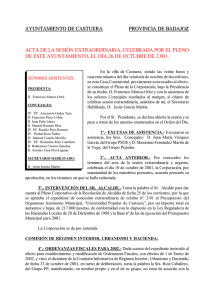 Acta Pleno 26-10-2001 - Ayuntamiento de Castuera