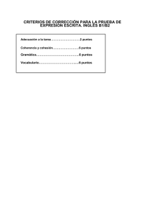 criterios de corrección para la prueba de expresión escrita. inglés
