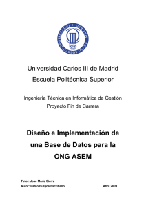 Diseño e Implementación de una Base de Datos para la ONG ASEM