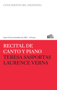 RECITAL DE CANTO Y PIANO TERESA SASPORTAS LAURENCE