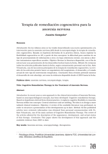 Terapia de remediación cognoscitiva para la anorexia nerviosa