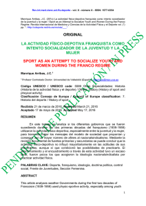 la actividad físico-depotiva franquista como intento socializador de